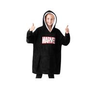 Marvel Spiderman Hoodie Blanket for Kids Teenagers Fleece Wearable Blanket Hulk Captain America Thor Avengers Warm Oversized Hoodie Boys Gifts (Black Marvel)