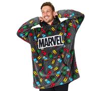 Marvel Oversized Blanket Hoodie for Men Captain America Iron Man (Grey Aop)