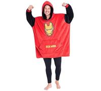 Marvel Oversized Hoodie Blanket for Men Avengers Black Panther Captain America (Red)