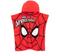 Marvel Spider-Man Towel Poncho Kids | Boys Girls Character Face Mask Logo Swimwear Beach Towel With Red Hood One Size