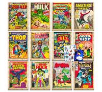 Marvel Poster Set for Kids, Boys ~ 12 Pc Bundle with Marvel Superhero Poster Book for Room Decor, Walls, Gift Sets, Stocking Stuffers, and More