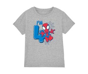 Marvel Press Boy's Spiderman Cute Spidey Birthday 4 Unisex Kids T Shirt T-Shirt