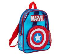 Marvel Press Captain America Backpack Boys Swim Bag Clear Wipeable School Rucksack Kids Transparent Swimming Beach Bag