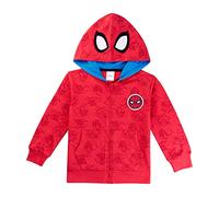 Marvel Press Spiderman Boys Hoodie, Spiderman Zip Up Hoodie Jumper for Boys, Ages 2 to 10 Years