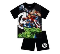 Marvel Pyjamas, Avengers Boys Pyjamas, Thor, Captain America, Hulk And Iron Man Summer Pjs For Boys, Black 7-8 Years
