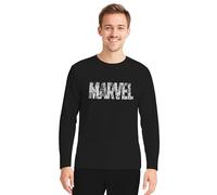 Marvel Pyjamas for Men - Pyjama Set Long Sleeve Top with Trousers Black, black, XL