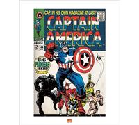 Marvel Pyramid International Captain America Art Print, Multi-Colour, 40 x 50 x 1.3 cm