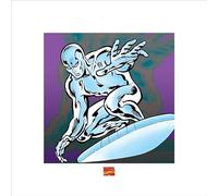Marvel Pyramid International Comics Silver Surfer Art Print, Multi-Colour, 40 x 40 x 1.3 cm
