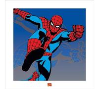 Marvel Pyramid International Comics Spider-Man Art Print, Multi-Colour, 40 x 40 x 1.3 cm