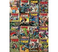 Marvel Pyramid International Thor Covers Canvas Print, Multi-Colour, 60 x 80 x 1.3 cm