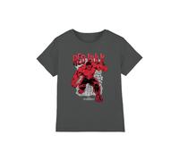 Marvel Red Hulk Cracked Kids T-Shirt, Light Graphite in Light Grey | Size: 12-13 Years Marvel Light Grey 12-13 Years