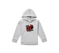 Marvel Red Hulk Fire Youth Kids Pull-Over Hoodie, Athletic Heather in Grey | Size: 5-6 Years Marvel Grey 5-6 Years
