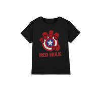 Marvel Red Hulk Shield Kids T-Shirt, Black | Size: 12-13 Years Marvel Black 12-13 Years