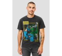 Marvel Retro Doctor Doom Versus Mr Fantastic T Shirt, Vintage Wash Black In Dark Grey Dark Grey