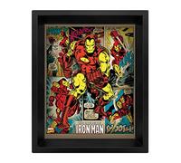 Marvel Retro Iron Man 3D Lenticular Poster, Multi-Colour, 10 x 8-Inch