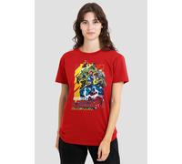 Marvel Women's Rivals Avengers Assemble Group Ladies T Shirt, Red, XL
