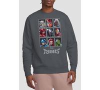 Marvel Rivals Character Grid Sweatshirt, Dark Heather in Grey | Size: Small Marvel Grey S