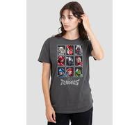 Marvel Women's Rivals Character Grid Ladies T Shirt, Light Graphite, XXL