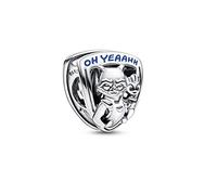 Marvel Rocket and Groot sterling silver charm with dark blue and shimmering blue enamel