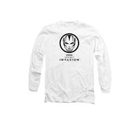 Marvel Secret Invasion Mono Badge Long Sleeve T-Shirt, White | Size: XL Marvel White XL