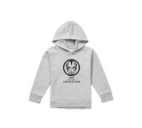 Marvel Secret Invasion Mono Badge Youth Kids Pull-Over Hoodie, Athletic Heather in Grey | Size: 5-6 Years Marvel Grey 5-6 Years