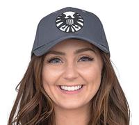 Marvel Shield Cosplay Carol Danvers Captain Adjustable Snapback Baseball Cap Hat Grey, Medium