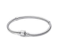 Marvel snake chain sterling silver bracelet with Marvel clasp and white enamel, 17
