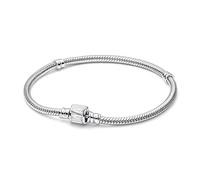 Marvel snake chain sterling silver bracelet with Marvel clasp and white enamel, 19