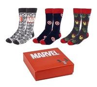 Marvel Socks Pack - Multicolour - 3 Pairs - UK Size 2.5 to 7 - Long Socks Made of Cotton, Polyamide and Elastane - Original Product Designed in Spain