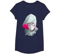 Marvel Spider-Gwen Geometric Low Poly Bust T-Shirt, Girls, Navy Blue, Large