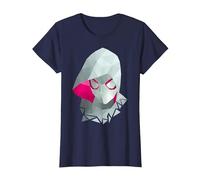 Marvel Spider-Gwen Geometric Low Poly Bust T-Shirt, Women, Navy Blue, X-Small