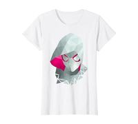 Marvel Spider-Gwen Geometric Low Poly Bust T-Shirt, Women, White, Medium