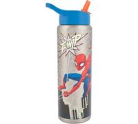 Marvel Spider-Man 750ml Stainless Steel Water Bottle with Straw - Leak-Proof, BPA-Free - Ideal for Kids & Adults - Perfect for School, Travel & Outdoor Activities