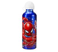 Marvel Spider-Man Aluminium Water Bottle - 520ml | Lightweight, Leakproof Sports Flask for Kids with Colourful Print & Protective Lid