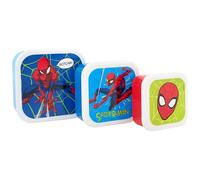 Marvel Spider-Man Amazing Stackable Lunch Boxes - Set of 3, Durable & Eco-Friendly, Ideal for Kids & Superhero Fans - Perfect for School, Picnics & Travel