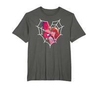 Marvel Spider-Man and Mary Jane Kiss Heart Web T-Shirt