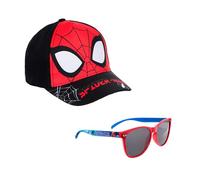 Marvel Spider-Man Boys Cap and Sunglasses, UV Protection Sunglasses, Kids Baseball Cap, black, 53
