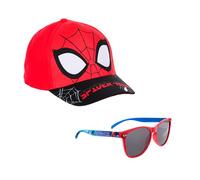 Marvel Spider-Man Boys Cap and Sunglasses, UV Protection Sunglasses, Kids Baseball Cap, red, 53