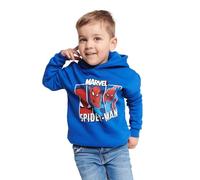 Marvel Spider-Man Boys Hoodie - Official 100% Cotton Pullover with Lined Hood, Kangaroo Pocket and Stretch Cuffs - Soft, Breathable Blue Kids Hoodie - Ages 4-8 Years