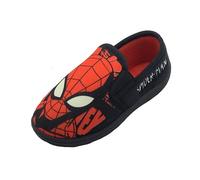 Marvel Spider-Man, Boys or Girls Spiderman Slippers with Glow In The Dark Eyes, Red/Black, Size 7-2