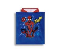 Marvel Spider-Man Boys Poncho Towel - Hooded Cotton Towelling Slip On, Beach And Pool Cover Up, Blue with Red Hood Spider-Man Character Graphic, Kids Bath Poncho