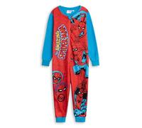 Marvel Spider-Man Boys Red and Blue Onesie | Long Sleeve Zip-Up Microfleece Loungewear for Sleep & Relaxation | The Amazing Spider-Man Character Branding | Marvel Merch - 5-6 Years
