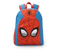 Marvel Spider-Man Boys Red & Blue Backpack | Zip-Up School Bag with Padded Shoulder Straps | Web Pattern & Mask Graphic Design | Front Zip Pocket & Side Mesh Storage Merch