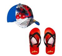 Marvel Spider-Man Cap and Flip Flops for Kids, Spiderman Design Baseball Cap for Kids, blue, 10.5/11 UK Child