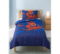 Marvel Spider-Man City Blue Single Duvet Cover Set | Reversible Bedding with Pillowcase | Character Print Quilt Cover | Kids Bedroom Decor | Single Bed Set Spiderman Merch