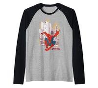 Marvel Spider-Man: Day Animated Style Spidey Pose Raglan Baseball Tee