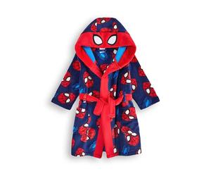Marvel Spider-Man Dressing Gown For Boys | Kids Superhero Blue Red Pyjamas Bathrobe | Comics Robe Clothing Gift