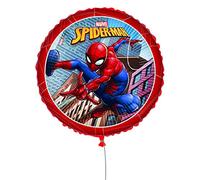 Marvel Spider-Man Foil Balloon Mylar Round (46 cm, 18 inches) with Straw, Ribbon and Weight