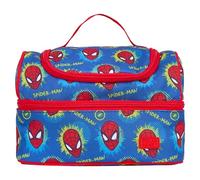 Marvel Spider-Man Insulated Lunch Bag, Blue and Red, 2 Compartments, 600D Polyester, with Carry Handle and Name Tag