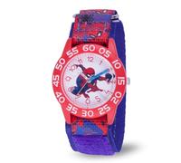 MARVEL Spider-Man Kids' Plastic Time Teacher Analog Quartz 3D Strap Watch, Red/Multi, Spider Man Plastic Watches 1 - Red Case/Blue Nylon Strap